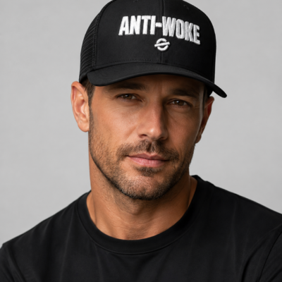 ANTI-WOKE Embroidered Trucker Cap – Bold Statement Streetwear Hat