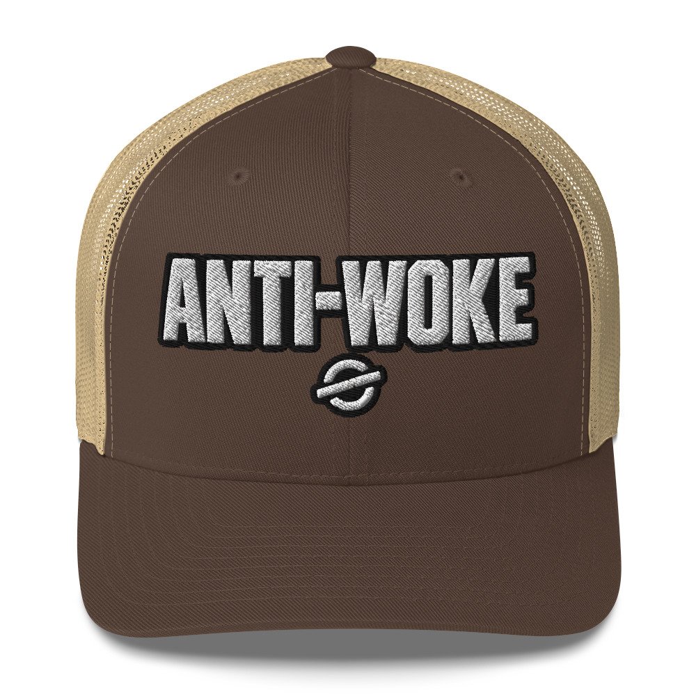 ANTI-WOKE Embroidered Trucker Cap – Bold Statement Streetwear Hat - Image 6