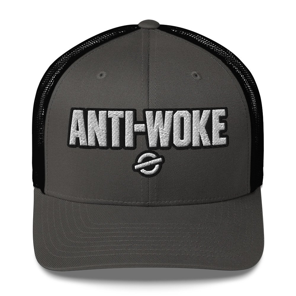 ANTI-WOKE Embroidered Trucker Cap – Bold Statement Streetwear Hat - Image 5