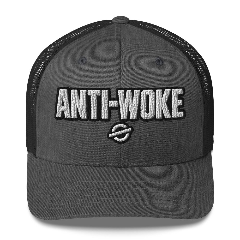 ANTI-WOKE Embroidered Trucker Cap – Bold Statement Streetwear Hat - Image 7